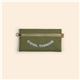 Front Zipper Pouch Large - Colored Canvas With Leather Tab