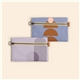 Front Zipper Pouch Medium - Colored Canvas With Leather Tab
