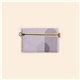 Front Zipper Pouch Medium - Colored Canvas With Leather Tab