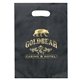 Frosted Plastic Multi Color Die Cut Diana Handle Bag 9.5 X 14 w / Foil Print