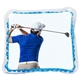 Golfer Square Aqua Pearls(TM) Hot / Cold Pack