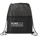 Grid Pattern Drawstring Bag With Zippered Pocket