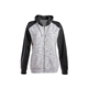 J America Ladies Mlange Fleece 2- Tone Full - Zip Hooded Sweatshirt