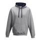 Just Hoods By AWDis Adult Midweight Varsity Contrast Hooded Sweatshirt