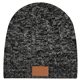 Knit Beanie With Leather Tag