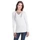 LAT Ladies Long Sleeve Fine Jersey Lace - Up T - Shirt