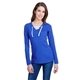 LAT Ladies Long Sleeve Fine Jersey Lace - Up T - Shirt