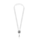 Light Up Fabric Lanyard with Badge Clip White