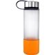 Metal Lanyard Lid 22 oz Frosted Glass Grip Bottle