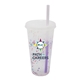 Mood(TM) 26 oz Rainbow Confetti Tumbler with Lid and Straw, Full Color Digital