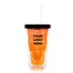 Neon Orange LED Skull Cup