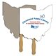 ohio state shape recycled hand fan - paper products