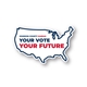 Patriotic USA Shaped Sticker