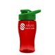 Poly - Pure Jr. - 18 oz Transparent Bottle with Drink thru lid