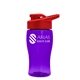 Poly - Pure Jr. - 18 oz Transparent Bottle with Drink thru lid