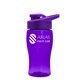 Poly - Pure Jr. - 18 oz Transparent Bottle with Drink thru lid