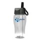 Poly - Pure Jr. - 18 oz Transparent Bottle with Ring Straw lid