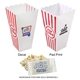 Re - Usable Plastic Popcorn Buckets (White / Red)