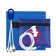 ReCharge Plus Mobile Tech Charging Cables and Earbud Kit in Zipper Pouch Components inserted into Polyester Zipper Pouch