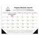 Red Black Desk Pad with Vinyl Corners Calendar