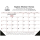 Red Black Desk Pad with Vinyl Corners Calendar