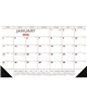 Red Black Desk Pad with Vinyl Corners Calendar