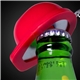 Red Plastic Construction Hat Bottle Opener Key Chains