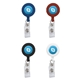 Retractable Zip Cord w / Epoxy Dome Vinyl Snap Attachment w / Bulldog Clip