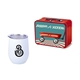 Retro Lunchbox + Single 12 oz Rubberized Finish Stemless Wine Glass In Vacuum Formed Insert
