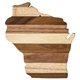Rock Branch(R) Shiplap Series Wisconsin State Shaped Wood Serving and Cutting Board