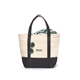 seaside zippered cotton tote bag - black