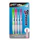 Set Of 4 Groove Retractable Ball Point Pens W / Rubber Grip