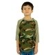 Shaka Wear Youth Three - Quarter Sleeve Camo Raglan T - Shirt