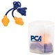 Silicon Earplugs With Blue Nylon Cord and Clear Clip Case