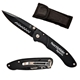 Sleek Black Stainless Steel Pocket Lock Knife