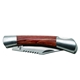small wood handle rosewood pocket utility knife - silver