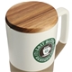 Tahoe Tea Coffee Ceramic Mug with Wood Lid 16oz