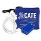TECHMESH CHARGE Mobile Tech Earbud and Charger Kit in Mesh Zipper Pack Components inserted into Zipper Kit