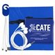TECHMESH HANG TUNES Mobile Tech Charging Kit with Earbuds and Charging Cable in Mesh Zipper Pack Components inserted into Zipper Kit