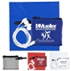 TECHMESH TUNES Mobile Tech Earbud Kit in Mesh Zipper Pack Components inserted into Zipper Kit