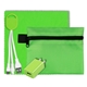 TECHPACK PLUS Tech Home and Travel Kit with Microfiber Cleaning Cloth, USB Wall Charger and Charging Cables in Polyester Zipper Pack Components inserted into Polyester Zipper Kit