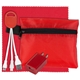 TECHPACK PLUS Tech Home and Travel Kit with Microfiber Cleaning Cloth, USB Wall Charger and Charging Cables in Polyester Zipper Pack Components inserted into Polyester Zipper Kit