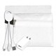 TECHPACK PLUS Tech Home and Travel Kit with Microfiber Cleaning Cloth, USB Wall Charger and Charging Cables in Polyester Zipper Pack Components inserted into Polyester Zipper Kit