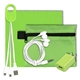 TECHTIME PLUS Mobile Tech Charging Kit with Earbuds, Charging Cable and Charger In Zipper Pack Components inserted into Polyester Zipper Kit