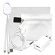 TECHTIME PLUS Mobile Tech Charging Kit with Earbuds, Charging Cable and Charger In Zipper Pack Components inserted into Polyester Zipper Kit