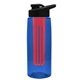 the flair - 26 oz transparent tritan(tm) bottle with drink thru lid, large infuser, and digital imprint
