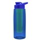 the flair - 26 oz transparent tritan(tm) bottle with drink thru lid, large infuser, and digital imprint