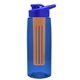 the flair - 26 oz transparent tritan(tm) bottle with drink thru lid, large infuser, and digital imprint