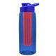 the flair - 26 oz transparent tritan(tm) bottle with drink thru lid, large infuser, and digital imprint