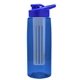 the flair - 26 oz transparent tritan(tm) bottle with drink thru lid, large infuser, and digital imprint